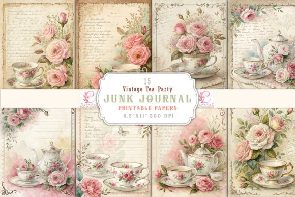 Download Vintage Tea Party Junk Journal Pages - Junk journal Collection