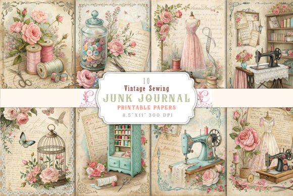 Download Vintage Sewing Junk Journal Pages - Junk journal Collection