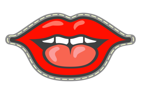 Download Sexy Female Mouth Sticker. Lips Red Patc - Premium Resources