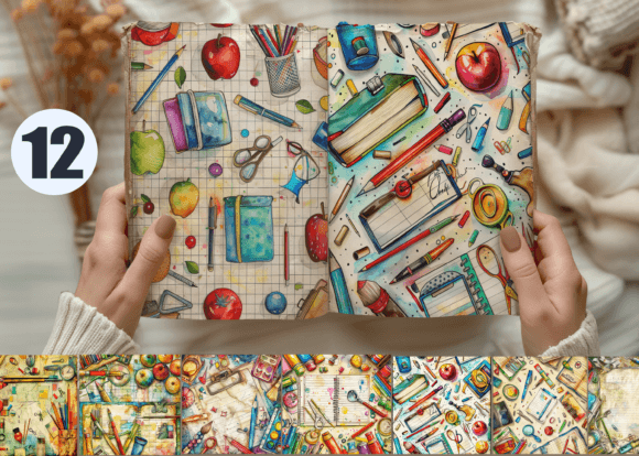 Download Retro School Supplies Junk Journal Page - Junk journal Collection